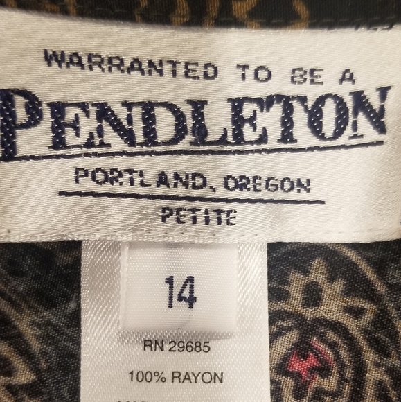 Pendleton top. Size 14 Paisley. Cute blouse - Picture 4 of 5